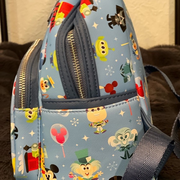 DISNEY+LOUNGEFLY Character Mini Backpack – Blue, 10.5” x 9”, New Without Tags - Picture 4 of 10